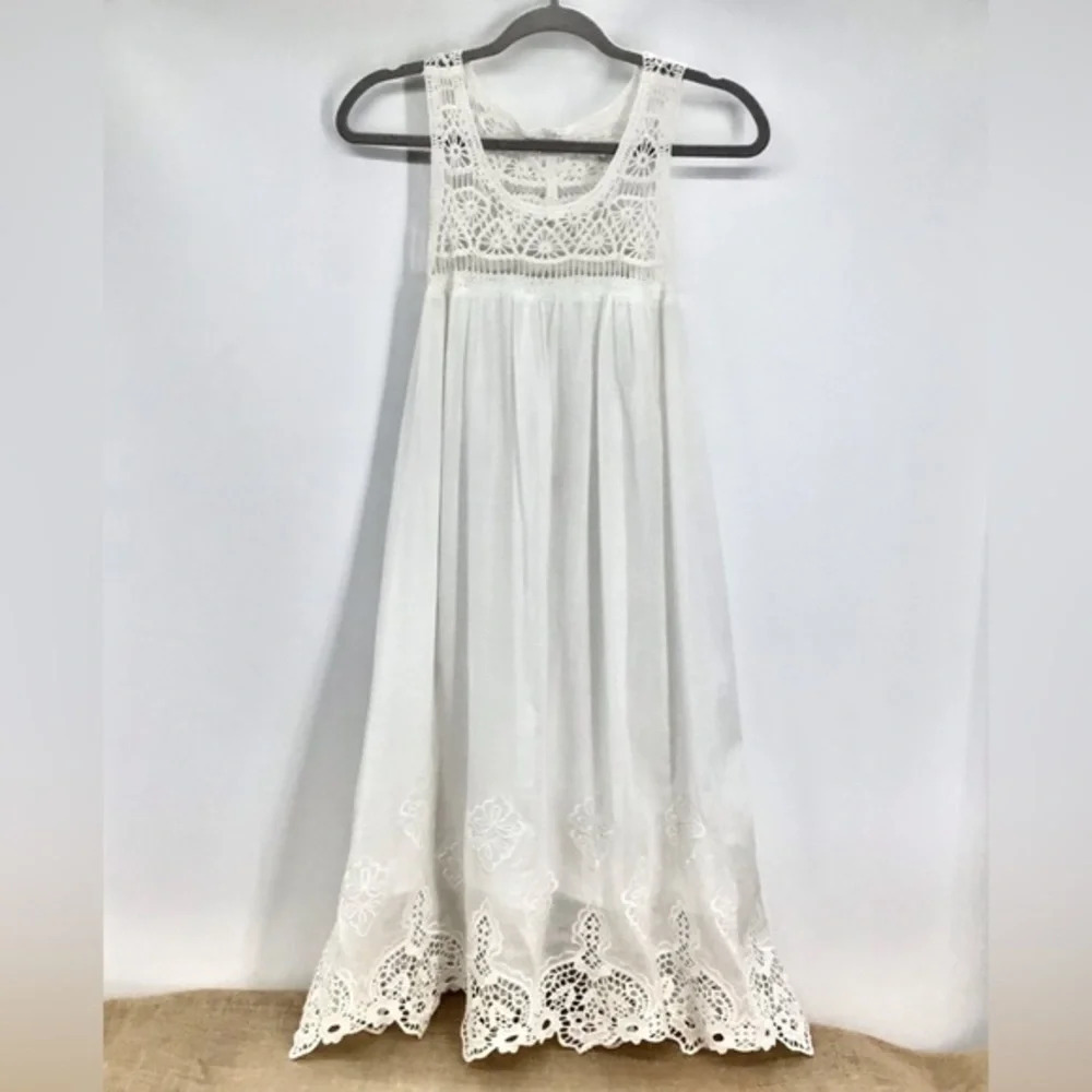 Aryn K Women’s Lace Delicate Beach A-Line Cotton Dress